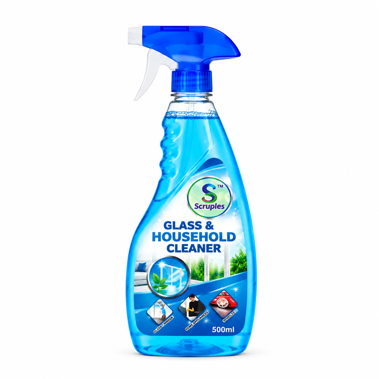 blue scruples glass cleaner bottle blue scruples glass cleaner bottle